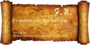 Frankovits Marléne névjegykártya